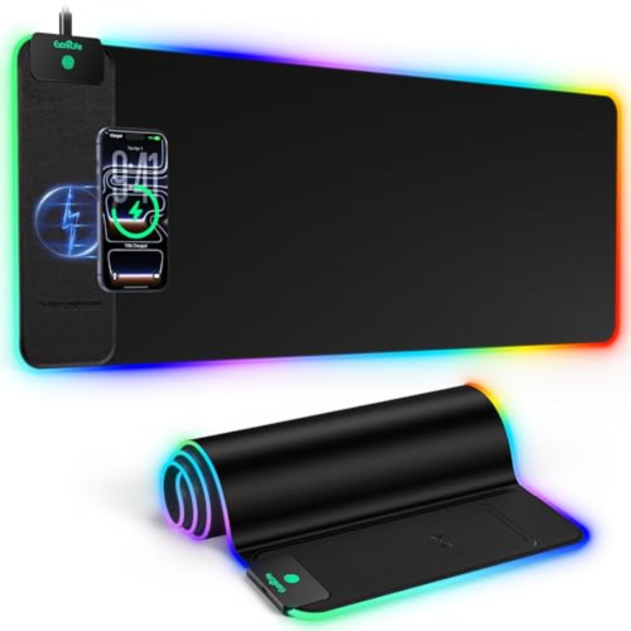 Mouse Charging Pad - Mouse Pad with 15W Wireless Charging,