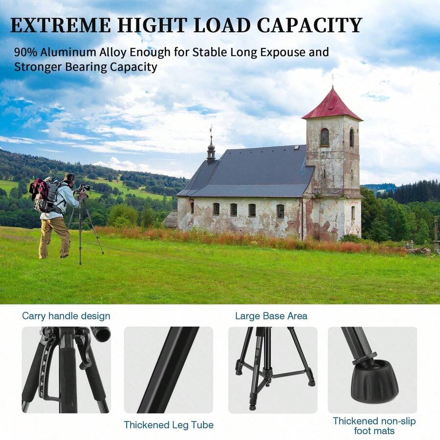 60 Inch Aluminum Camera Tripod - Phone Stand Aluminum reseña y precio