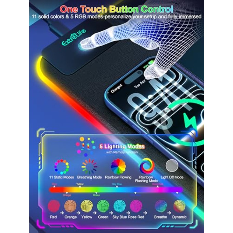 Mouse Pad with 15W Wireless Ch - Mouse Charging Pad reseña y precio