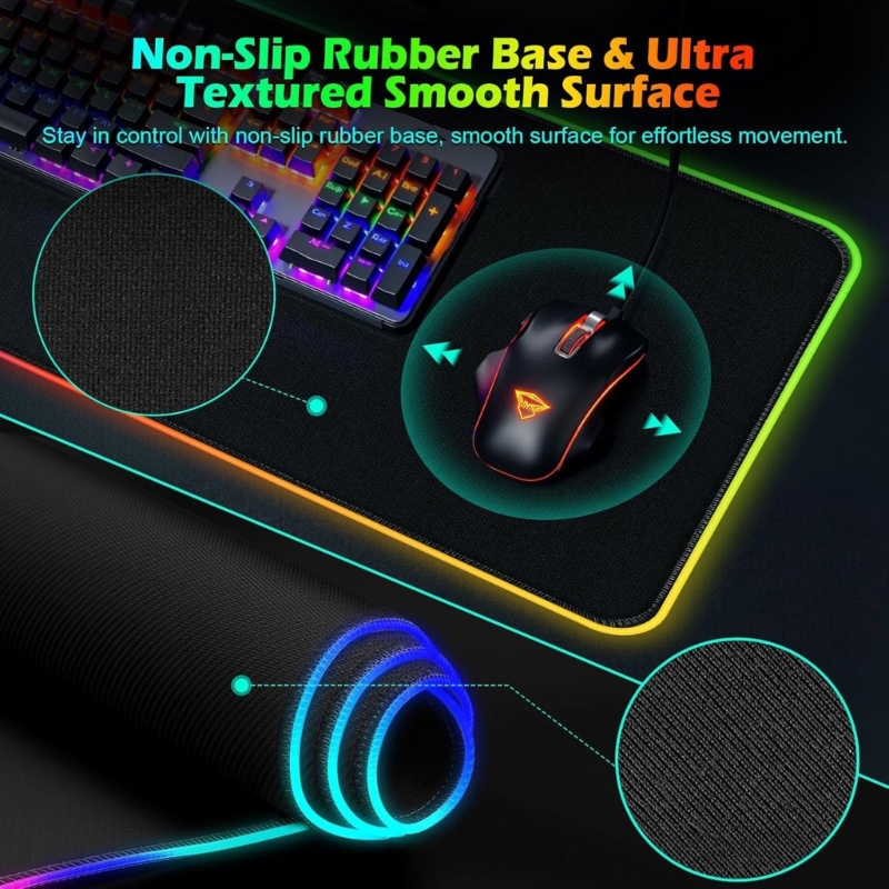 96GE LED Gaming Mouse Pad with - Mouse Charging Pad reseña y precio