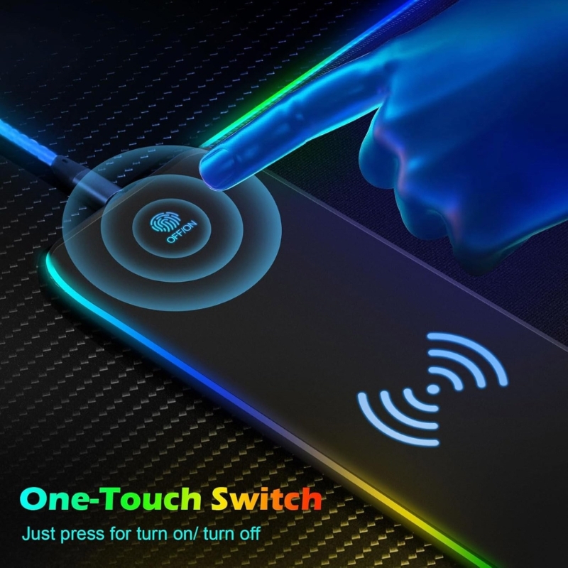 96GE LED Gaming Mouse Pad with - Mouse Charging Pad reseña y precio
