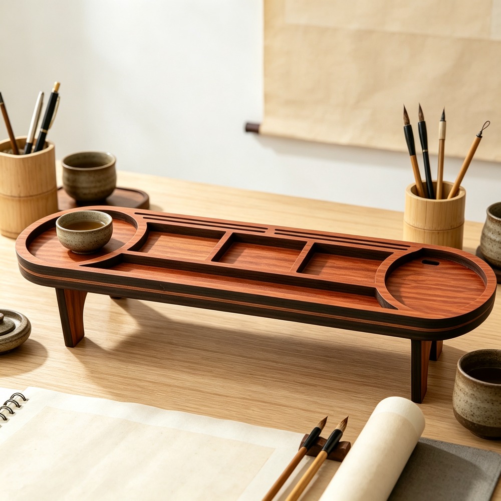 Wooden Desk Organizer with Pho - Tech Office Accessories reseña y precio