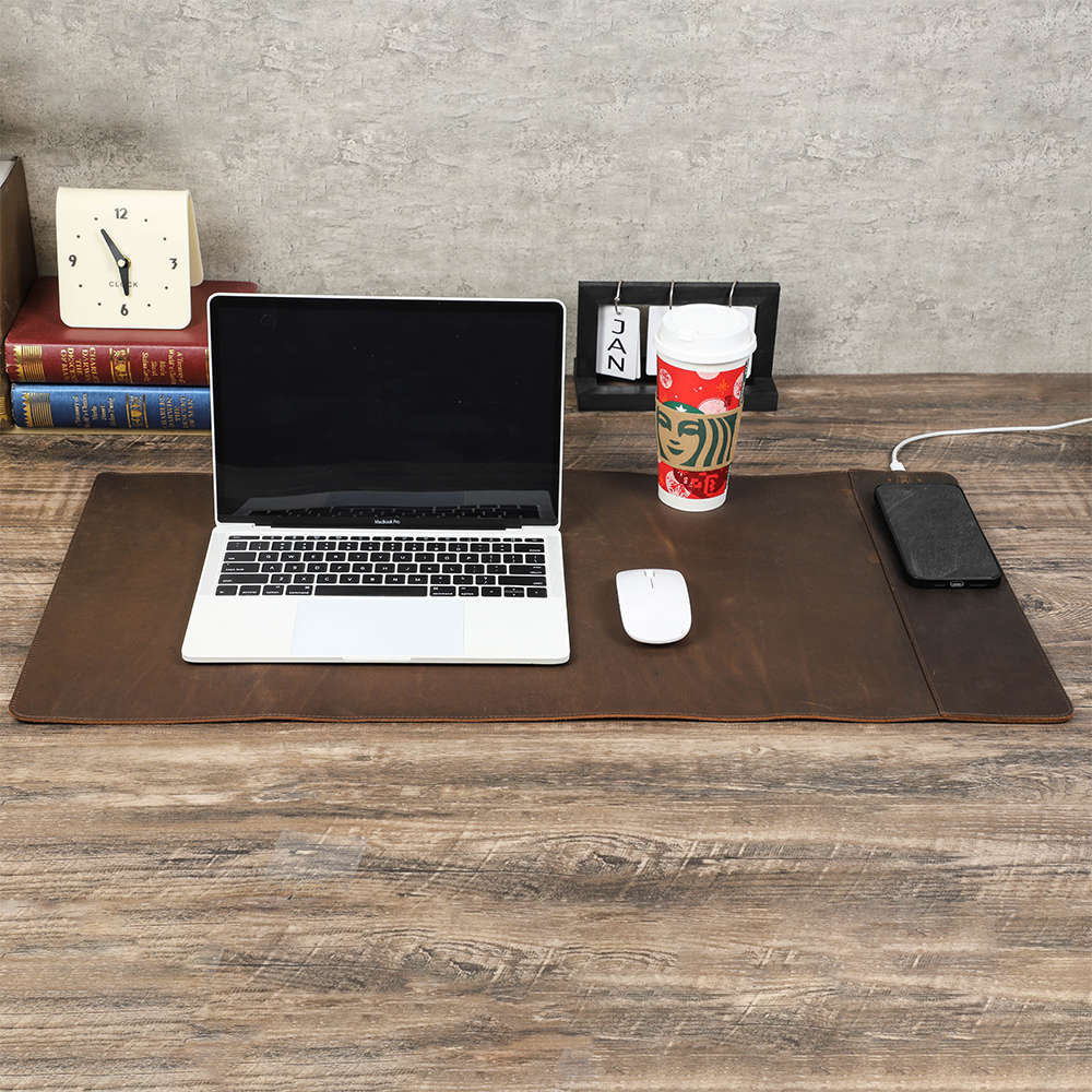 Genuine Leather Mouse Pad With - Mouse Charging Pad reseña y precio