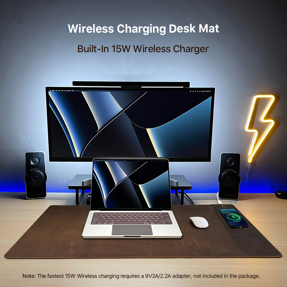 Genuine Leather Mouse Pad With - Mouse Charging Pad reseña y precio